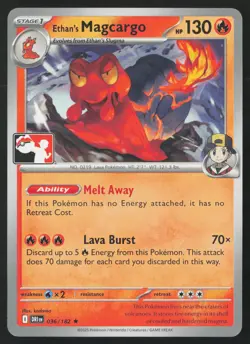 Pokemon Ethan's Magcargo 036/182 Prize Pack Series 8 Card Non-Holo - NM - Image 1
