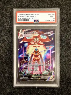 PSA 9 Deoxys VMAX GG45/GG70 Crown Zenith: Galarian Gallery Pokemon TCG Card - Image 1