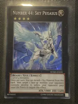 Yugioh Card TCG Number 44: Sky Pegasus NUMH-EN028 Secret Rare Unlimited Edition - Image 1