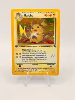 Raichu 14/62 Holo Rare Fossil 1st Edition Pokemon Card- MP - Image 1