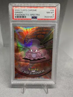 2000 Pokemon Topps Chrome Grimer Spectra #88 PSA 8 - Image 1