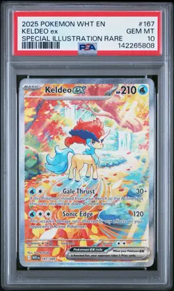 KELDEO EX ~ 2025 White Flare EN 167/086 ~ Special Illustration Rare PSA 10 - Image 1