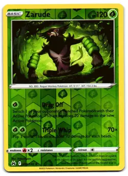 Zarude 016/159 - Crown Zenith Rare Pokemon TCG Holo Reverse Holo - LP Card - Image 1
