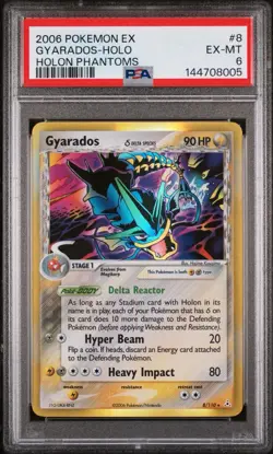 2006 POKEMON EX HOLON PHANTOMS #8 GYARADOS-HOLO PSA 6 - Image 1