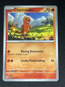 Charmander 007/091 Pokemon Sv: Paldean Fates Non Holo - Image 1