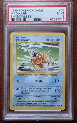 1999 Magikarp Shadowless Base Set 35/102 Pokemon PSA 9 Mint Vintage WOTC Rare - Image 1