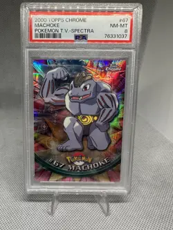 2000 TOPPS CHROME MACHOKE POKEMON T.V.-SPECTRA PSA 8 - Image 1