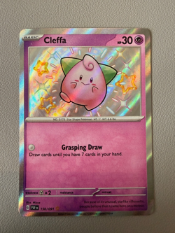 NM! Cleffa (150/091) Paldean Fates Baby Shiny Rare Pokemon Card - Image 1
