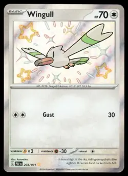 Pokemon Cards Wingull 203/091 Paldean Fates Shiny Rare NM - Image 1