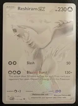 Pokemon TCG Reshiram EX White Flare English Holo Card 173/086 Ultra Rare - Image 1