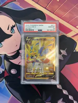 2020 POKEMON SWORD & SHIELD SECRET #211 FULL ART/ZACIAN V PSA 10 - Image 1