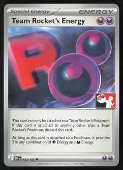 Pokemon Team Rocket's Energy 182/182 Prize Pack Series 8 Non-Holo Pack Fresh NM - Image 1