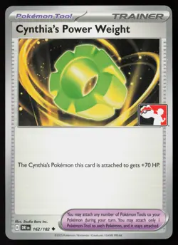 Pokemon Cynthia's Power Weight 162/182 Prize Pack Series 8 Non-Holo Promo - NM - Image 1