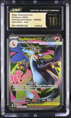 MEGA CHARIZARD X EX Phantasmal Flames Holo Rare #109 CGC Pristine 10 Pokemon - Image 1