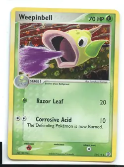 Weepinbell Reverse Holo Uncommon NM 51/112 EX FireRed & LeafGreen Pokemon - Image 1