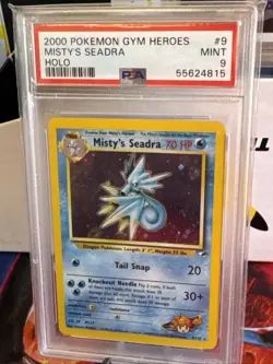2000 POKEMON GYM HEROES HOLO #9 MISTY'S SEADRA PSA 9 - Image 2