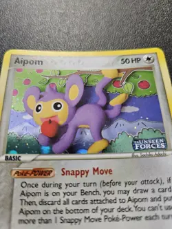 Pokemon EX Unseen Forces Aipom Stamped Reverse Holo 34/115 NEAR MINT - Image 2