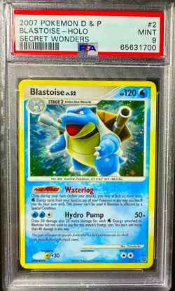 Blastoise 2/132 Secret Wonders Holo Pokemon 2007 HOLO BLEED PSA 9 - Image 1