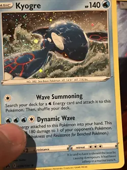 HOLO BLEED ERROR DOUBLE SWIRL 🌀💫 Kyogre 036/159 Cosmos Holo Pokemon Card Promo - Image 1