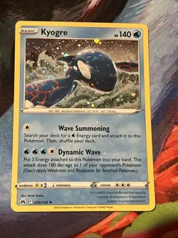 HOLO BLEED ERROR DOUBLE SWIRL 🌀💫 Kyogre 036/159 Cosmos Holo Pokemon Card Promo - Image 5