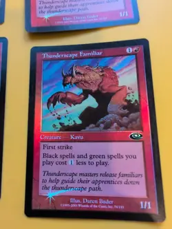 Thunderscape Familiar x4 1 is foreign. MTG4 Card. Planeshift. OLD VINTAGE FOIL - Image 2