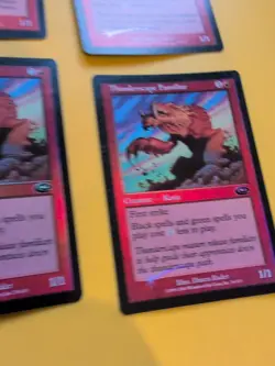 Thunderscape Familiar x4 1 is foreign. MTG4 Card. Planeshift. OLD VINTAGE FOIL - Image 4