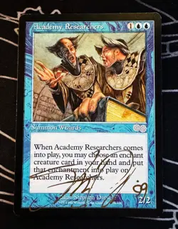 Signed Academy Researchers MTG Art Card Urza's Saga Artist Stephen Daniele - Image 1