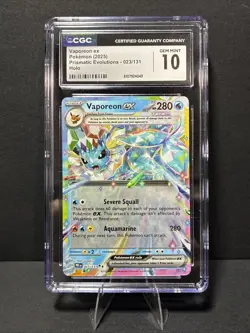 2025 Pokemon VAPOREON EX 023/131 Prismatic Evolutions Holo CGC GEM MINT 10 - Image 1