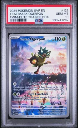 💎 PSA 10 Teal Mask Ogerpon ETB Promo Twilight Masquerade 123 Pokemon TCG 💎 - Image 1