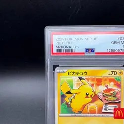 2025 POKEMON JAPANESE M-P PROMO MCDONALD'S #020 PIKACHU PSA 10 - Image 3