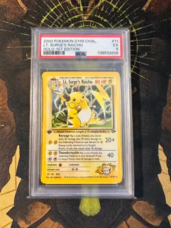 Pokemon Lt Surge's Raichu 11/132 Gym Challenge 1st Edition Holo Vintage PSA 5 - Image 1