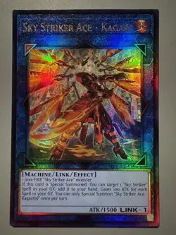 YUGIOH SKY STRIKER ACE - KAGARI (ALT ART) ASIA ENGLISH SLF1-AE043 ULTIMATE RARE - Image 1