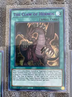 Yugioh The Claw of Hermos DLCS-EN064 Ultra Rare 1st Ed x3 NM Gold And Blue - Image 3
