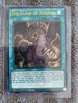 Yugioh The Claw of Hermos DLCS-EN064 Ultra Rare 1st Ed x3 NM Gold And Blue - Image 4