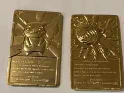 Burger King Pokemon Gold Cards Pikachu And Poliwhirl - Image 1