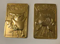 Burger King Pokemon Gold Cards Pikachu And Poliwhirl - Image 2