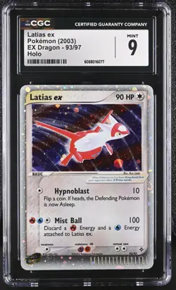 CGC 9 MINT Latias ex 2003 EX Dragon 93/97 Holo Pokemon Card - Image 1