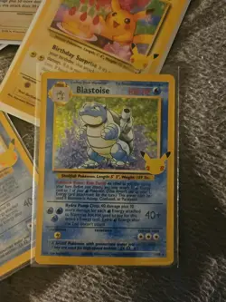 Pokemon TCG 25th Anniversary Blastoise And Birthday Pikachu Lot Of 6 Cards - Image 2