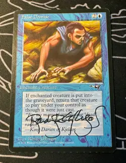 Signed False Demise MTG art card Exodus artist Randy Gallagos - Image 1