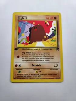 Diglett 52/82- 1st Edition Team Rocket Vintage Pokemon Card - NM - Image 1