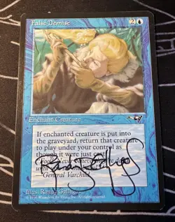 Signed False Demise MTG art card Exodus artist Randy Gallagos - Image 1