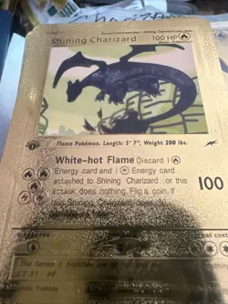 Shining Charizard 💥 Gold Foil Fan Art /Display Card NM - Image 1