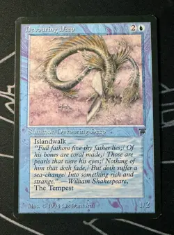 Signed Devouring Deep Magic the Gathering art card Legends artist Liz Danforth - Image 1