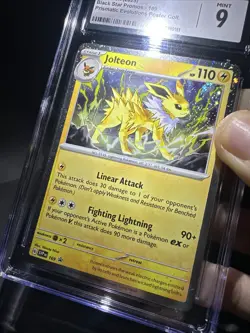 Jolteon 169 Prismatic Evo - Cosmos Holo 🌀 Swirl Black Star Promo CGC 9 MINT - Image 2