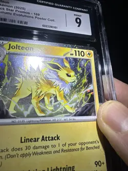 Jolteon 169 Prismatic Evo - Cosmos Holo 🌀 Swirl Black Star Promo CGC 9 MINT - Image 3