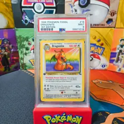 PSA 9 MINT 1999 Pokemon Game 1st Edition Fossil Dragonite 19 - Image 1