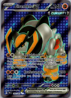 Pokemon Eisenfels ex 192/162 TEF Gewalten der Zeit ★★ Full Art Deutsch Sleeved - Image 1