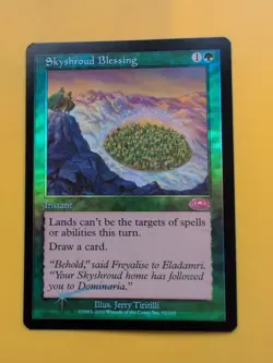 Skyshroud Blessing. Instant MTG Card. Planeshift.OLD VINTAGE FOIL - Image 1