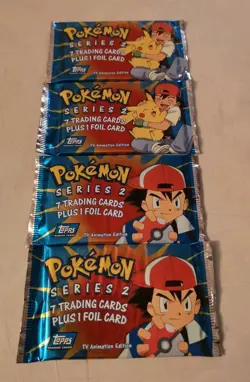 Pokemon Topps Set 4 Pezzi Trading Cards Serie 2 TV Animation Edition ITALIANO - Image 1