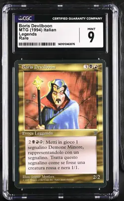 BORIS DEVILBOON *Italian* Legends Rare Reserved List CGC 9 MTG EDH [NOS] - Image 1